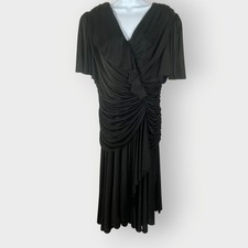 Vintage Filigree 80s Cocktail Formal Dress | 16 | Black | Dynasty 80s