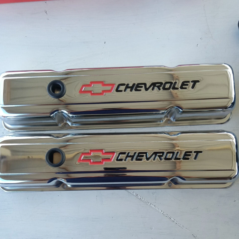 Juego de cubierta de válvula Proform 141-899 GM cromo/bloque pequeño Chevy Foto 4 de 4