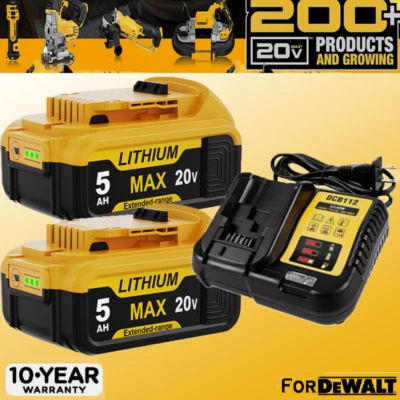 MARKENLOS Für DeWalt Original DCB184 Akku 18V 5,0Ah 9Ah XR Li-Ion DCB182 DCB200 /Ladegerät