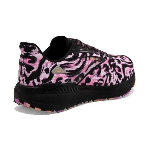 Brooks Launch GTS 10 Pink Black Leopard Women Road Running Shoes