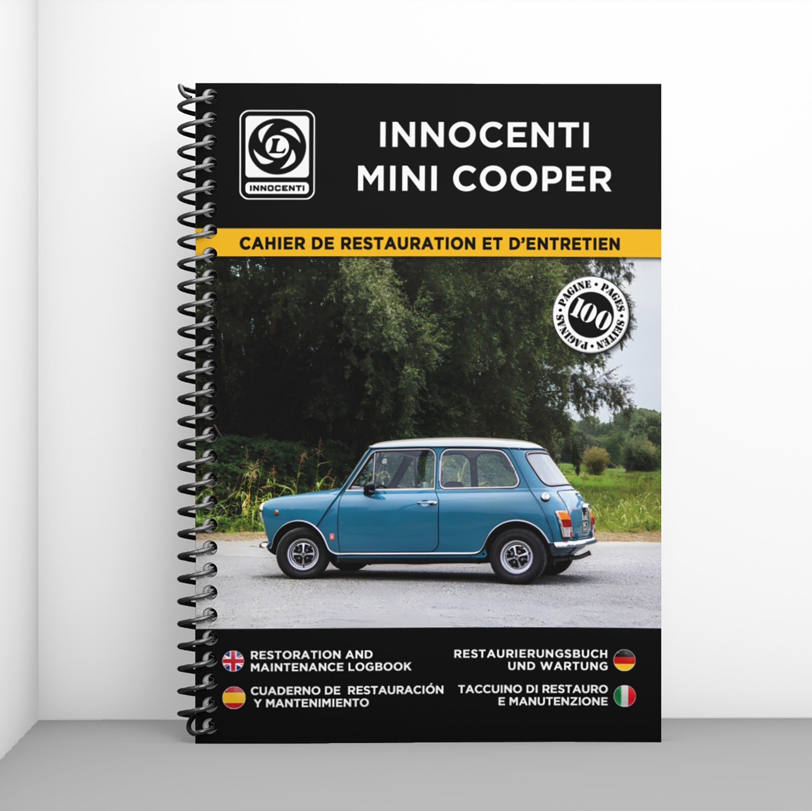 Innocenti 1300 Cooper livret de bord pour documenter vos road trips et sorties en club
