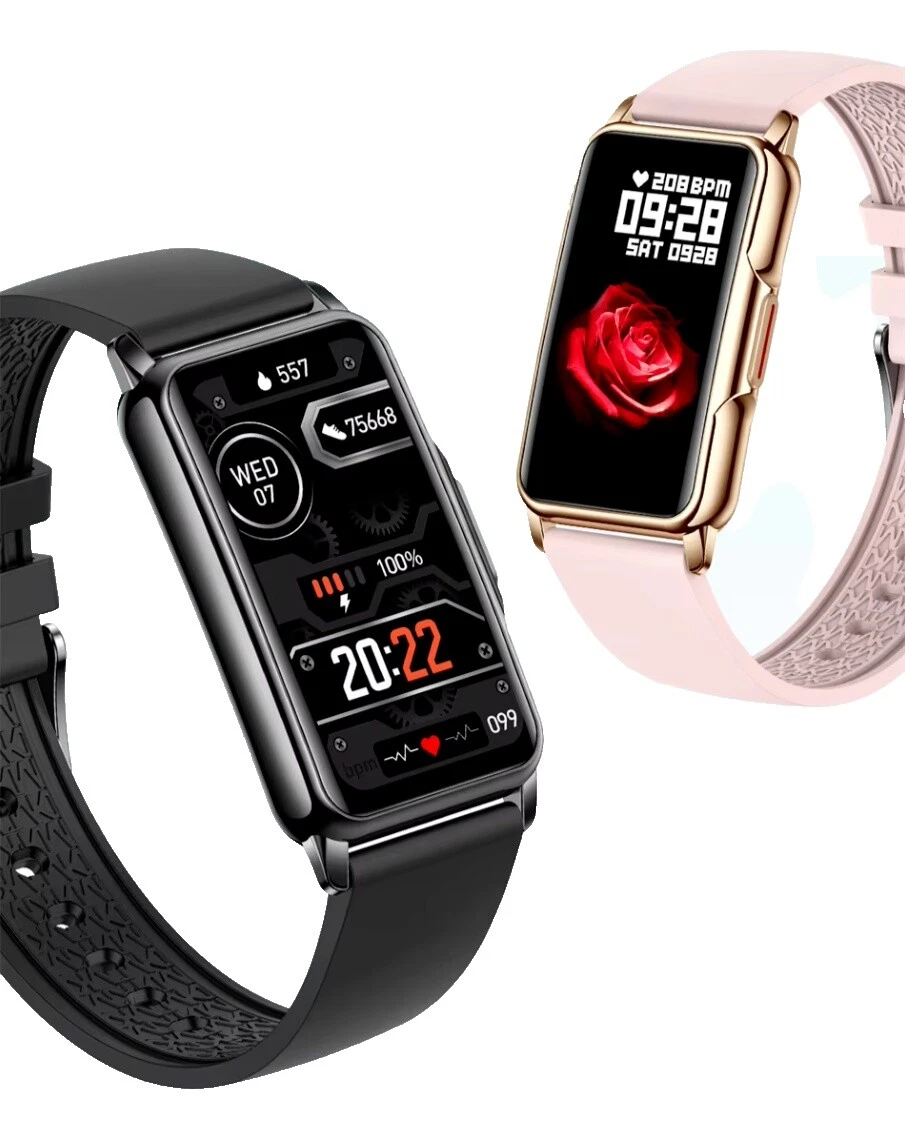 Faux Leather Band Smart Watches with Heart Rate Monitor
