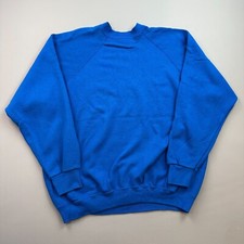 Vintage Tultex Sweats Appeal Sweatshirt Mens 2XL Blue Raglan Pullover USA 80s