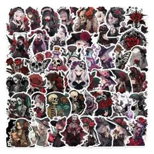 50 Pack of Red Gothic Stickers for Laptop/Water Bottle/Phone Case/iPad/Notebook