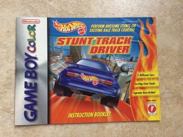 Hot Wheels Stunt Track Driver Manual Nintendo Gameboy Color GBC Game ...