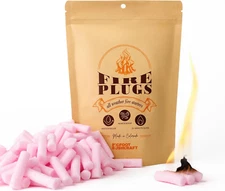 Non-Toxic Waterproof Fire Starters with 5+ Minute Burn for Emergencies, Survival