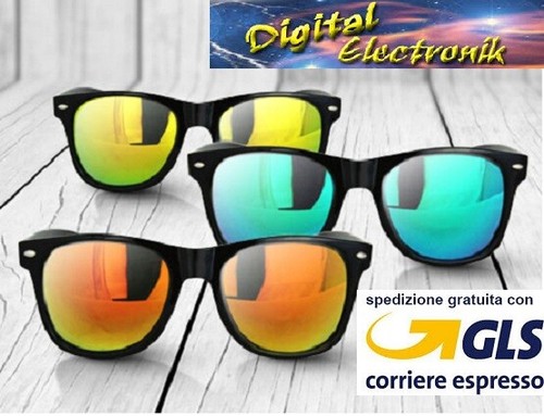 Occhiali Da Sole a specchio Uomo / Donna con lenti colorate cool fashion  moda | eBay
