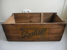 rare ancienne caisse bois chocolat Poulain old wooden box chocolate pub déco bar