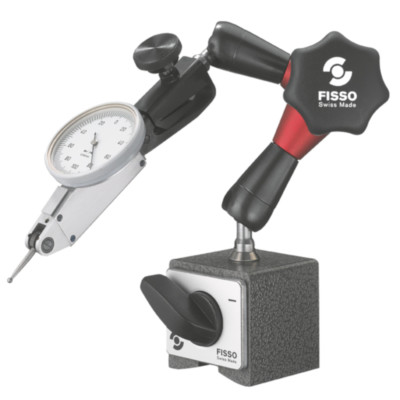 Fisso Strato U Line A-13 P + S3 3/8'' Articulated Gage Holder Arm & Switch Magnet