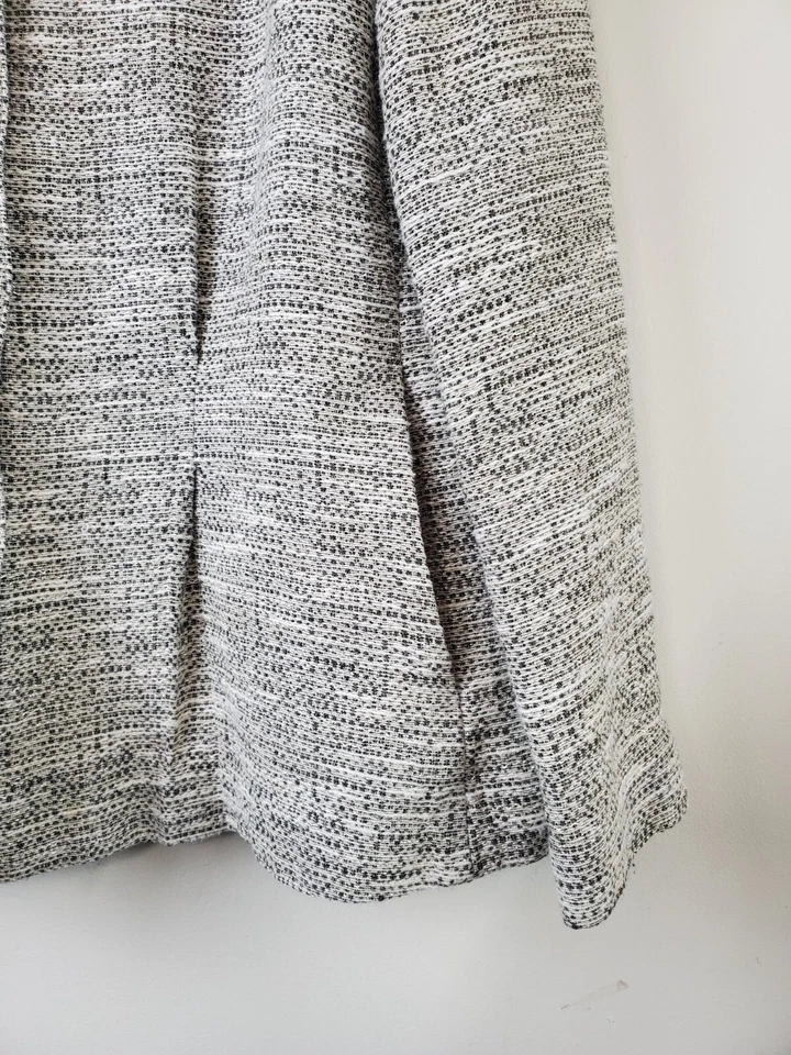 Blazer Jill Mujer XL Carrera Negocios Beige Gris Neutro Plisado Botón Frontal Foto 4 de 4