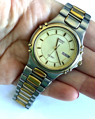 Vintage Men's Watch Seiko SQ 100 5H23 7C89 Quartz Day Date