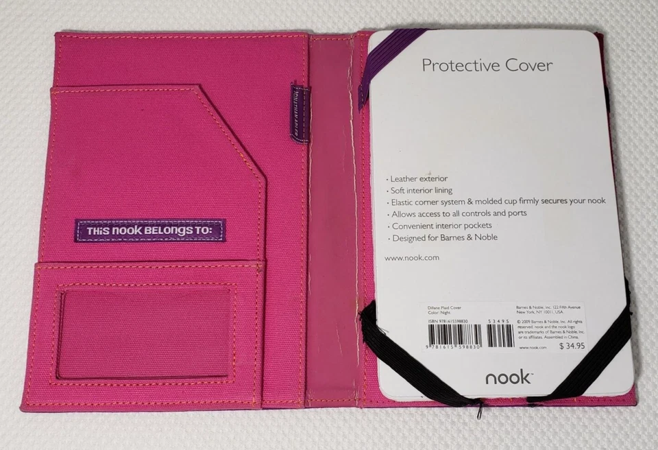 Protective Cover Nook Case Jonathon Adler Pink Purple Orange Heart Peace Love - Image 3 of 4