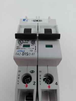 NEW EATON MOELLER FAZ D15 2 RT 102229 15 AMP 2 Pole Circuit Breaker FAZ-D15/2-RT