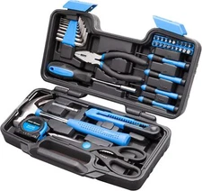CARTMAN 39piece Cutting Plier Tool Set with Plastic Toolbox Blue