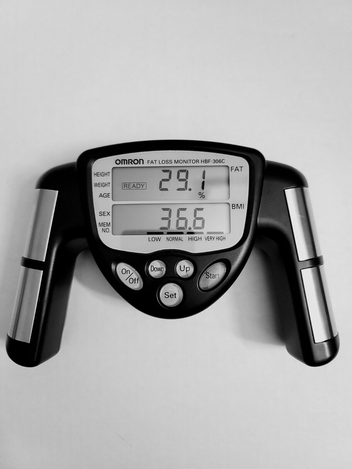 OMRON Handheld Max 47% OFF Body Chicago Mall Fat BMI HBF-306C Loss Monitor