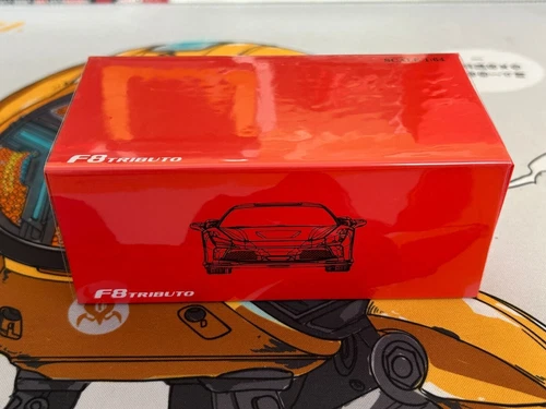 Modelo de coche juguete regalo modelo escala 1/64 Ferrari F8 Tributo amarillo fundido a presión - Imagen 9 de 9