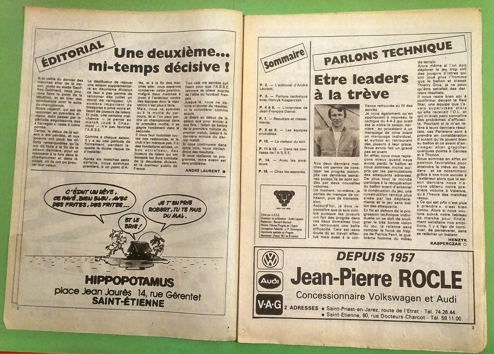 FOOTBALL ASSE ACTUALITES MATCH ST-ETIENNE RED STAR D2 1985 1986 + POSTER DANIEL - Photo 3/4