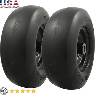 Zero Turn Mower Tire Wheel Assembly 11x4.00-5 Flat Free Smooth Tread 2 Pack New