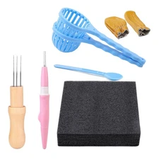 Needle Felting Tool Portable Sponge Mat Felting Starter Kits Finger Guards for