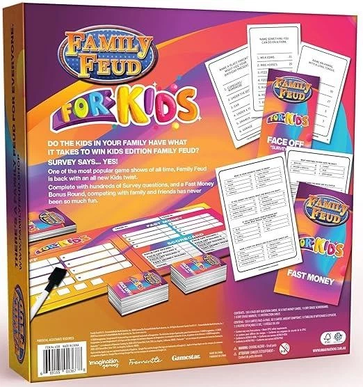 FAMILY FEUD for Kids Edition Card Game, Kid-Friendly Questions, Great Family Fun - Image 2 of 4