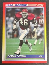 1990 Score Lamar Lathon Football Rookie Card (RC) #631 Houston Cougars ILB VG OC. rookie card picture