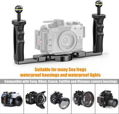SeaFrogs Professional Underwater Camera Tray & Dual Handle Grip TS-7