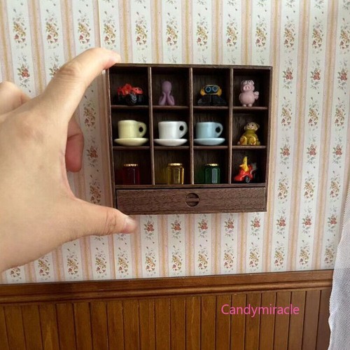 Maßstab 1:6 Puppenhaus Miniatur Vintage Aufbewahrungsregal Brauner Schrank Holz - Picture 4 of 8