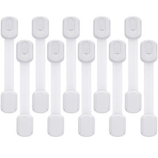 Child Safety Cabinet Locks - 10 Pack Baby Proofing Latches to Drawer Door Frid