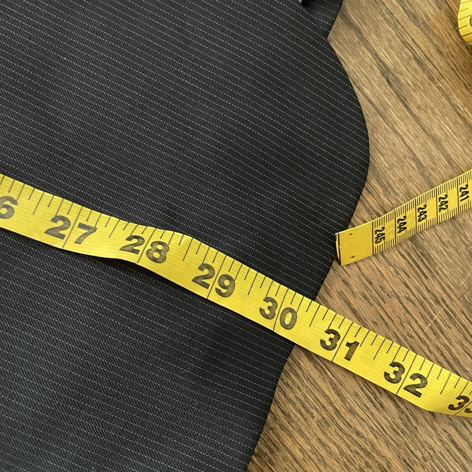 Vintage 80’s Hugo Boss Scorsese Navy Striped 3 Button Black Suit 36R 30x33 - Image 4 of 4