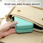 Small Portable Jewellery Zip Box Organizer Leather Jewelry Storage Case Box