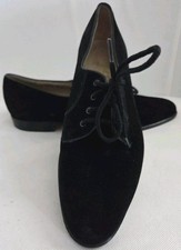 SALVATORE FERRAGAMO BOUTIQUE Vintage Black Suede Loafer Shoes Size 7 AAA NEW