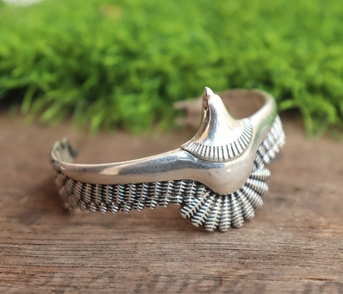 Eagle 925 Sterling Silver Handmade Jewelry Cuff Bracelet Adjustable"