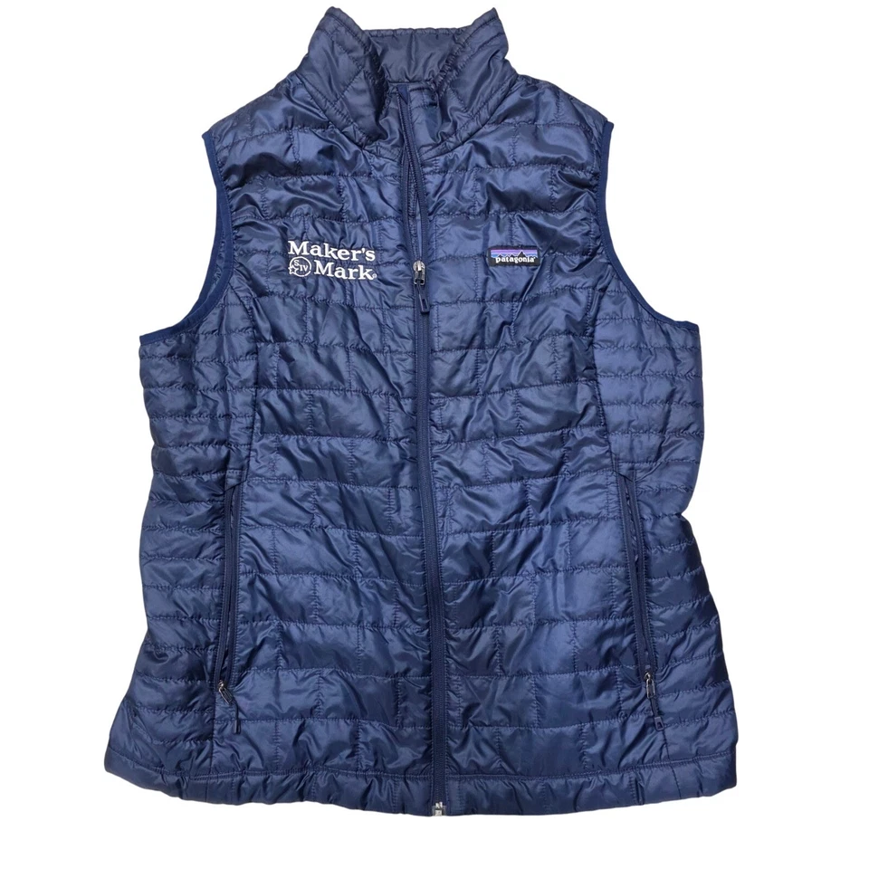 Chaleco acolchado acolchado Patagonia Maker's Mark para mujer XL azul marino aislado Foto 2 de 4