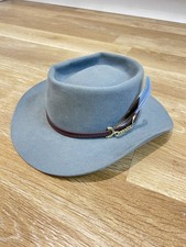Vintage Akubra Australia Rabbit Fur Western Style Hat Duck Egg Blue Size Small