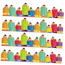 60 Pcs 59 ft Colorful Pencil Bulletin Board Border Classroom Rainbow pencil