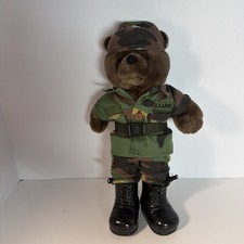 1989 Bear Forces of America Plush Teddy Bear 11" U.S. Army Camo