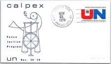 U.S. SPECIAL EVENT CACHET COVER PEACE JUSTICE PROGRESS UNITED NATIONS CALPEX '70