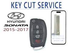 KEY CUT + REMOTE FLIP KEY FOR HYUNDAI SONATA 2015 2016 2017  TQ8-RKE-4F16