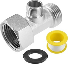 Bidet T Adapter 3-Way Toilet Faucet Splitter 7/8" x 7/8" x 3/8"  9/16" Brass