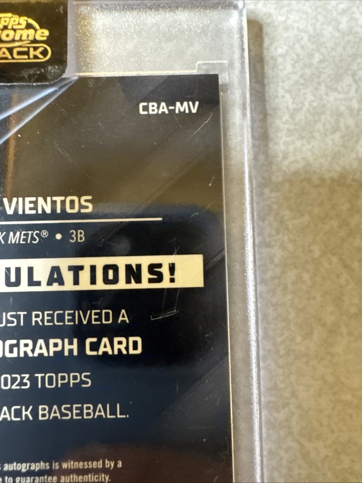 2023 Topps Chrome Black - Autographs Mark Vientos #CBA-MV (AU, RC) - Image 3 of 4