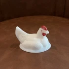 Vintage Westmoreland White Milk Glass Hen nest Top LID ONLY farmhouse animals