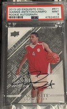 2013 GIANNIS ANTETOKOUNMPO UPPER DECK EXQUISITE ROOKIE AUTO #/75 PSA 9 POP 2!