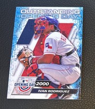 2021 Topps Opening Day Outstanding Opening Day Card Ivan Rodriguez Rangers OOD-1