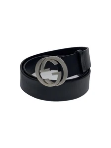 GUCCI Ceintures Emboîtables G Boucle Cuir Noir Homme 368186 Occasion