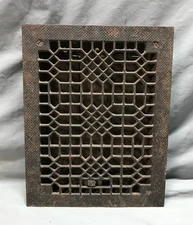 Antique VTG Cast Iron Worn Black Heat Grate Floor Register 9x12 Old 1830-25B