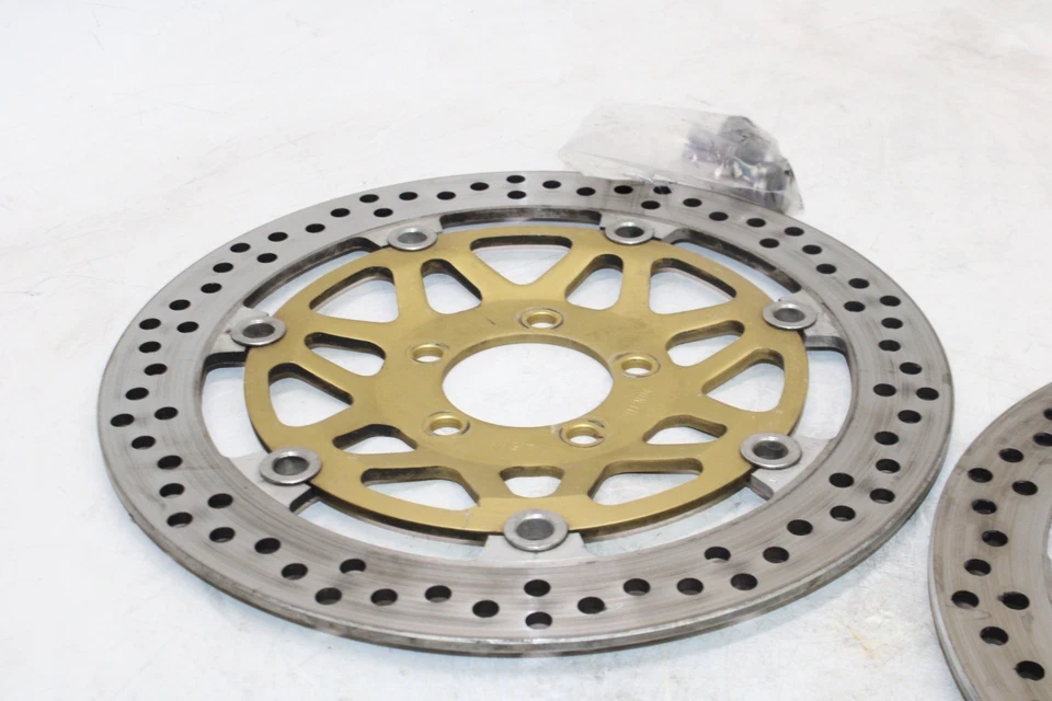 98-02 KAWASAKI NINJA ZX6R ZX600J OEM FRONT LEFT RIGHT BRAKE ROTORS DISCS - Image 2 of 4