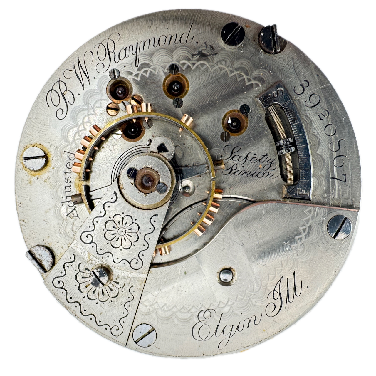 Antique Elgin B.W. Raymond 15j Hunter Railroad Pocket Watch Movement 18s 27