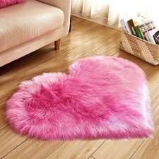 Love Heart Fluffy Rugs Shaggy Area Rug Soft Fur Bedroom Floor Carpet Hairy Mats