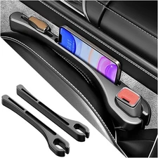 2PCS Car Seat Gap Filler Organizer with Phone Holder,[Upgrade Version] Car Seat