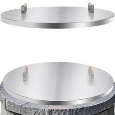 Fire Pit Lid Cover Round - 34" Stainless Steel Rust Resistant Firepit Cover o...